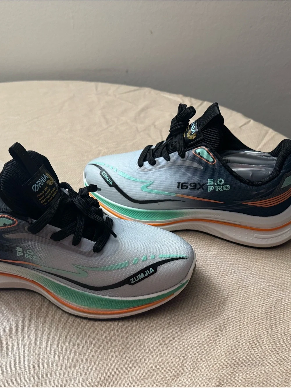 Amazon White Black Teal Orange Men's Sneakers